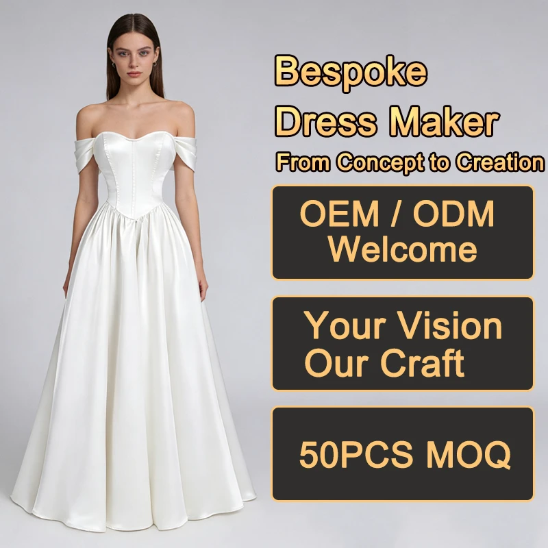 Women Dresses Sweetheart Neck Satin Fabric Corset Waist Full Length a Line Maxi Formal Wedding Bridal Party Dresses