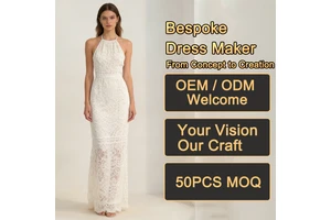 Women Dresses Halter Neck Sleeveless Lace Fabric Elastic Waist Slim Fit Full Length Maxi Formal Wedding Bridal Party Dresses