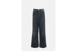 Grey Corduroy Wide Leg Jean - High Rise Cotton Modal for OEM