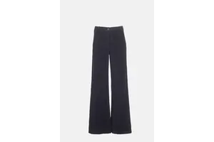 Black Cotton Corduroy Wide Leg Trouser - OEM