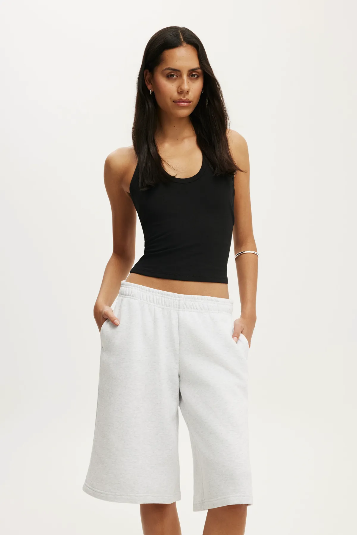 Women's Bermuda Sweatshort - Light Grey Marle