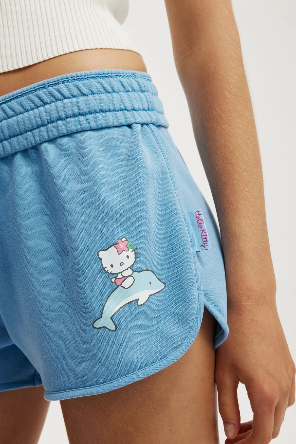 Women's Hello Kitty Dolphin Hem Mini Short - Lcn San Hello Kitty / Digital Blue