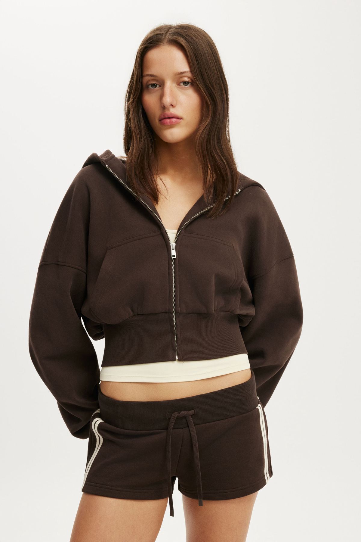 Women's Micro Sweatshort - Dark Oak/Stripe
