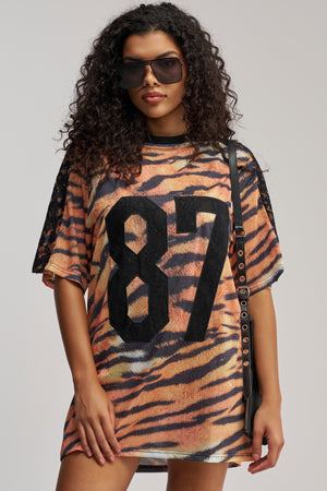Women's Akira Feisty Lace Jersey Mini Bodycon Dress
