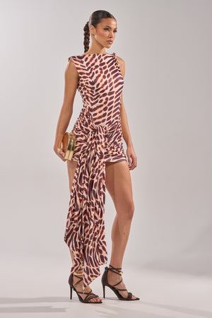 Women's Jungle Ties Leopard Mini Dress