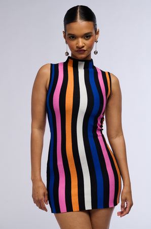 Women's Lover Girl Striped Knit Mini Dress
