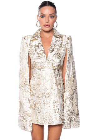 Women's Imani Brocade Cape Sleeve Blazer Dress