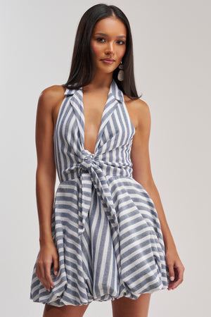 Women's Brunch Plans Striped Mini Dress In Blue