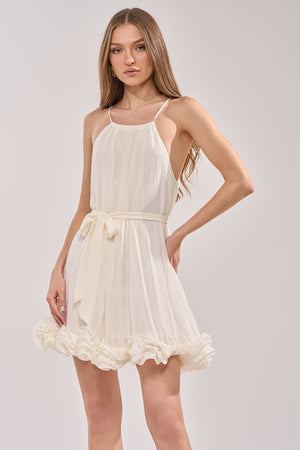 Women's Camera Please Ruffle Mini Dress