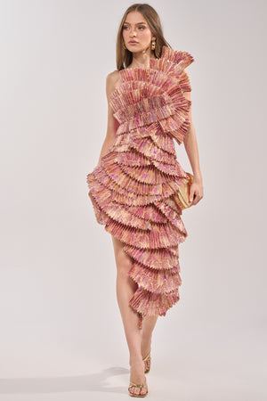 Women's Lust For Life Asymmetrical Brocade Mini Dress