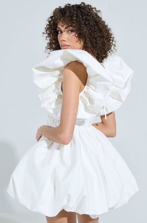 Women's Main Character Energy Mini Dress In White