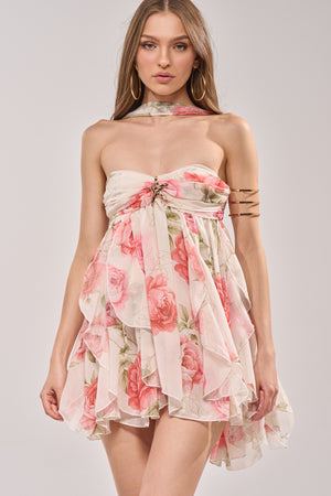 Women's Talk Later Floral Chiffon Mini Dress