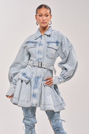 Women's Say Pretty Please Denim Mini Dress