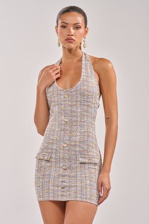 Women's Lowkey Fire Tweed Mini Dress In Lilac