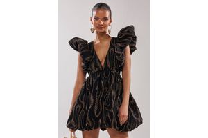 Women's Wild Heart Brocade Bubble Mini Dress