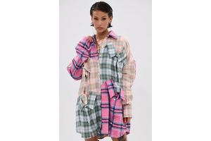 Women's Wild Child Plaid Shirt Dress