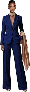 Womens Suit 2 Piece Jacquard Floral Pants Suits for Women Dressy Weddig Party Blazer Jacket and Pants Set: Jacquard Weave and Production Notes
