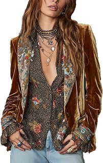 Women Tapestry Brown Jacket Open Front Vintage Boho Suit Jackets for Women: Jacquard Weave and Production Notes