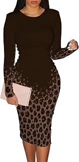 Bodycon Dresses for Women Long Sleeve Crew Neck Fitted Midi Dress: Ombre Dyeing and Production Notes