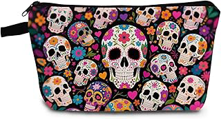 Floral Skull Print Small Cosmetic Bag -2: Print Design and Production Notes