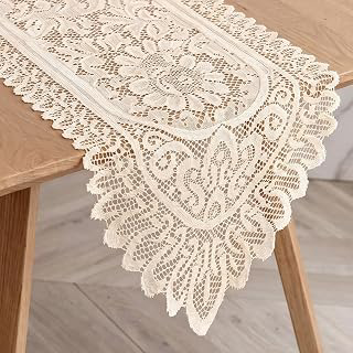2PCS 13x44 Beige Lace Table Runner, Dresser Scarf Doily for Decor: Ombre Dyeing and Production Notes
