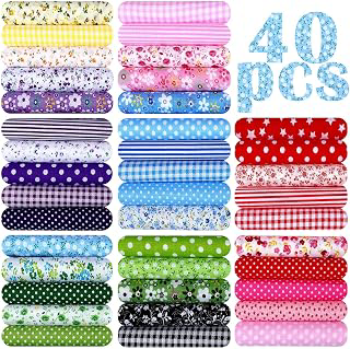 40 Pcs 20 x 20 Inch Cotton Fabric Bundle Fat Square Quilting Patchwork: Print Design and Production Notes