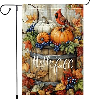Welcome Fall Cardinal Garden Flag, Autumn Pumpkin Harvest Wooden Barrel Outdoor For Decor, 12x18 Inch Double Sided Burlap Maple Leaf Farmhouse: Fabric Sourcing and Quality Notes