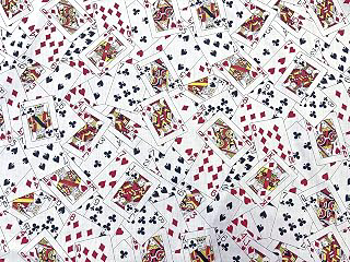 AMORNPHAN 44 Inch Casino Poker Classical Colors with Playing Card Suits Gamble Gaming Luck Pattern Printed On White Cotton Fabric for Craft: Fabric Sourcing and Quality Notes