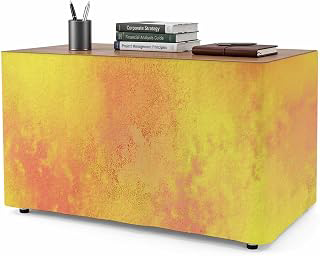 8Ft Table Skirt, Ombre Orange, Table Skirt for Rectangle Tables & Round Tables, Decorative Desk Skirts, Abstract Painting Watercolor Art Party: Ombre Dyeing and Production Notes