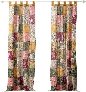 Greenland Home Antique Chic Authentic Patchwork Curtain Panel Set, 84 x 84 inches, Includes Two (2) 42 W x 84 L Panels: Jacquard Weave and Production Notes