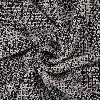 Luminea Tweed Fabric 3 Yards Black White Herringbone Boucle Knit 62