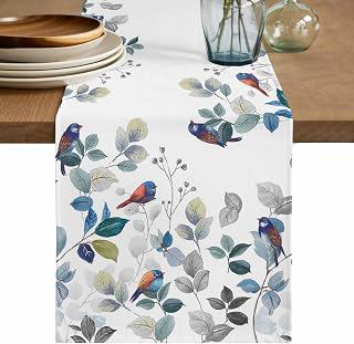Table Runner Bird Table Runners Dresser Scarves Ombre Blue Leaves Branch Kitchen Dining Table Decoration for HolidayHome Decor Party 13x48 Inch: Ombre Dyeing and Production Notes