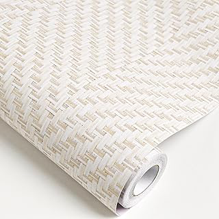 Rugreat Striped Grasscloth Wallpaper Peel and Stick Textured 78.8L 17.3W: Jacquard Weave and Production Notes