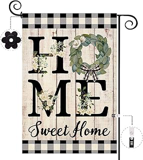 ORTIGIA Home Sweet Home Magnolia Garden Flag Double Sided 12.5x18 Inch Spring Summer Buffalo Plaid Check Small Yard Flag Burlap Vertical: Fabric Sourcing and Quality Notes