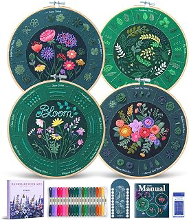 ETSPIL Embroidery Kit for Beginners & Adults, 30 Flower Patterns: Print Design and Production Notes