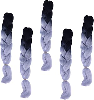 5pcs Ombre Colors Braiding Hair Extensions High Temperature Fiber: Ombre Dyeing and Production Notes