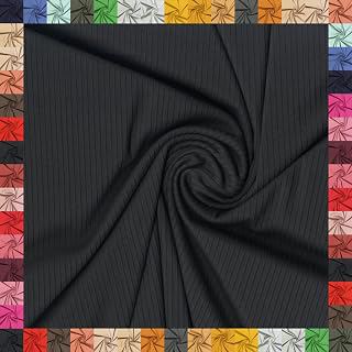 Colorado Premium Polyester Rayon Spandex Ribbed Knit Fabric 4-Way Stretch Solid Material Cut to Your Length - Black - Cut By The Yar: Fabric Sourcing and Quality Notes