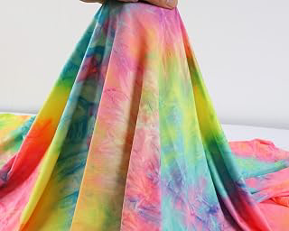 Rainbow Tie Dye Spandex Fabric 4 Way Stretch for Sewing Swimsuit Activewear 66