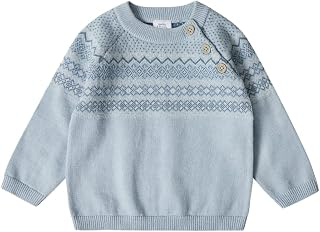 100% Cotton Knit Patterned Baby Toddler Boys Girls Long Sleeve Crew Neck Sweater (Birth - 4 Years): Jacquard Weave and Production Notes