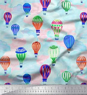 Soimoi Cotton Canvas Blue Fabric - by The Yard - 42 Inch Wide - Cloud & Hot Air Balloon Holidays Textile - Dreamy and Atmospheric Designs for: Fabric Sourcing and Quality Notes