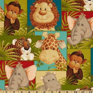 Jungle Babies Patchwork Animals Green, Fabric by the Yard: Fabric Sourcing and Quality Notes
