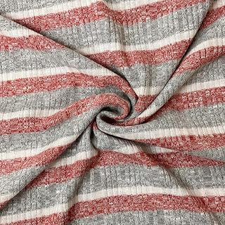 Red-Gray Poly Rayon Stretch Stripe Rib Knit Fabric By the Yard, 1yd Length: Fabric Sourcing and Quality Notes