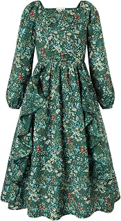 Girls Fall Dresses Long Sleeve Maxi Floral Winter Dress 7-14Y: OEM Production and Sizing Notes