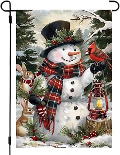 Winter Christmas Snowman Garden Flag 12x18 Double Sided Outside: Fabric Sourcing and Quality Notes