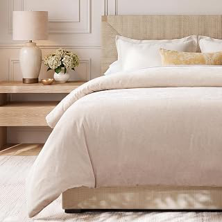 Queen Size Chenille Duvet Cover Set,Speckled Textured Bedding: Jacquard Weave and Production Notes