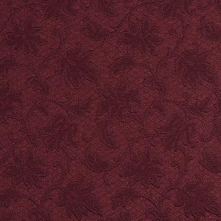 Burgundy Floral Jacquard Woven Upholstery Grade Fabric by The Yard - SKU: Delray Cranberry: Jacquard Weave and Production Notes