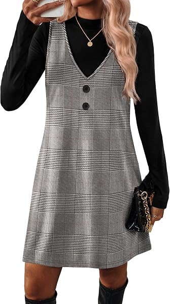 Fall Dresses for Women 2 Piece Sets Long Sleeve Overall Dress with Pockets Abvoe Knee Fashion Winter Clothing: OEM Production and Sizing Notes