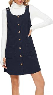 Women's Corduroy Sleeveless Button Down Short Overall Dresses: OEM Production and Sizing Notes
