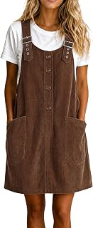 Womens Corduroy Overall Dress A Line Button Down Mini Dresses: OEM Production and Sizing Notes