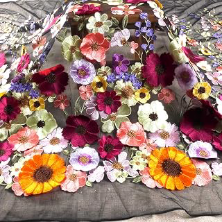 Labellezalay 3D Flowers lace Fabric, Big Flowers Embroidery Curtain,Table Cloth,Prom Dress Fabric 1 Yard,42 inches Wide: Fabric Sourcing and Quality Notes